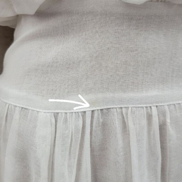 Gunne Sax Vintage White Dress with Lace Collar and Bow - Picture 16 of 16